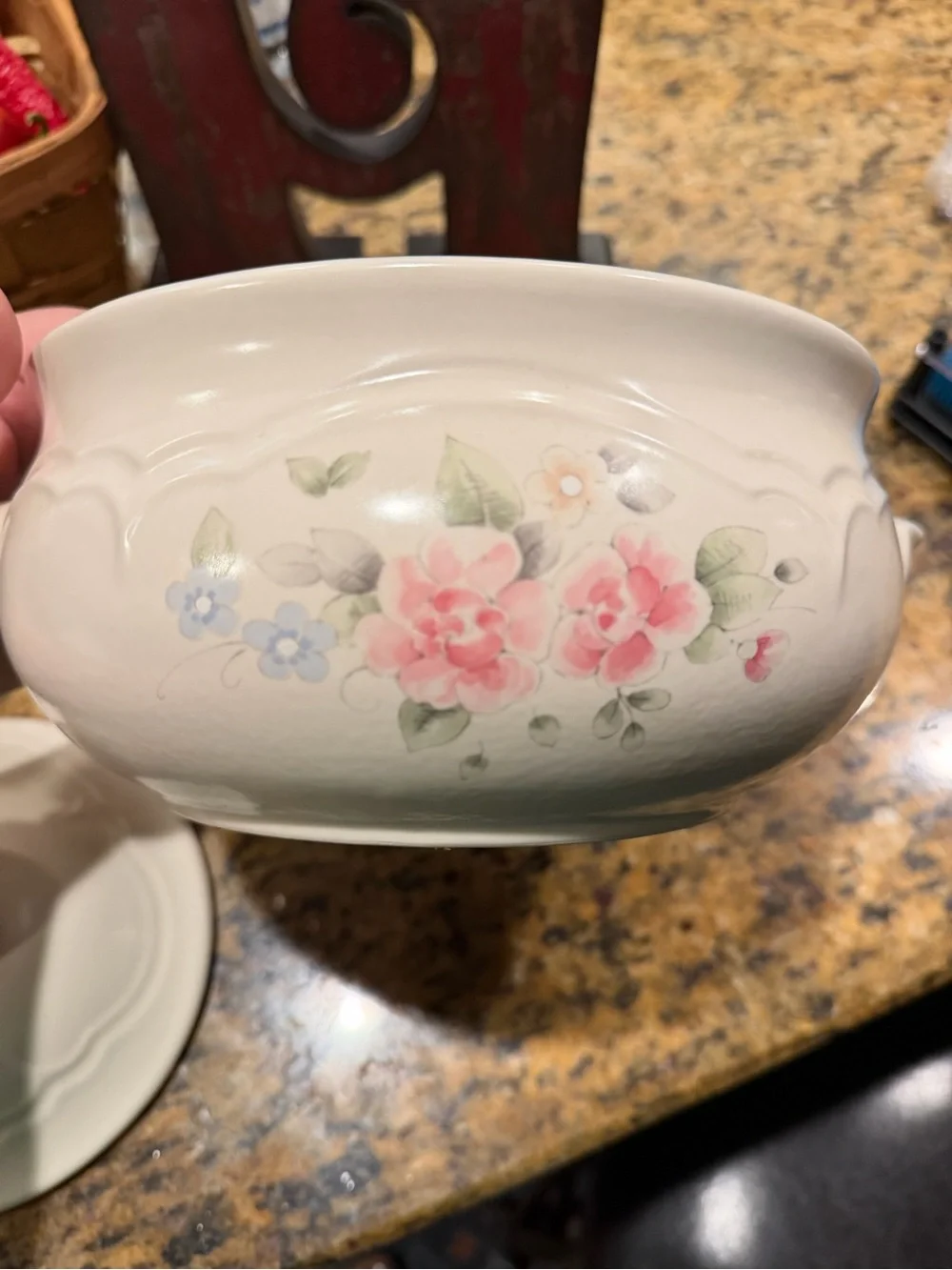 Pfaltzgraff Tea Rose 2 Qt Covered Casserole Dish #315 Vintage Floral USA